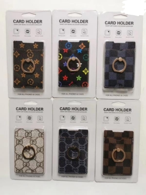 Leather Card Fastened Ring Mobile Phone Back Sticker Card Phone Stickers