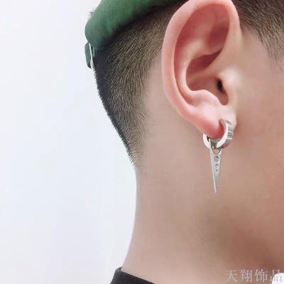 Punk triangle earrings titanium steel stainless steel earrings long earrings earrings earrings for both men and women