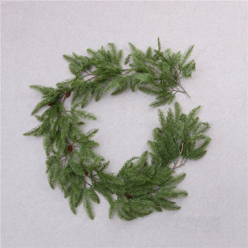 圣诞装饰诺贝松藤条圣诞花环门眉装饰 圣诞松枝松针装饰