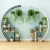 A single black door side of the living room TV background wall decoration moon-shaped home flower rack A468