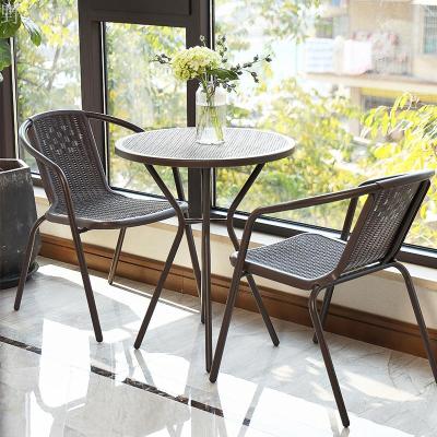 Balcony table and chair three-piece iron simple outdoor courtyard outdoor leisure table and chair combination