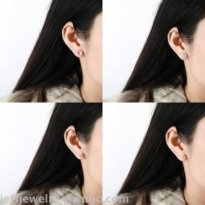 Douyin hot style one week 3 pairs of 7 pairs of earring suit small and fresh Korean move heart earring female ear ornaments