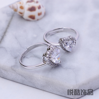 New imitation sterling silver web celebrity douyin with a diamond diamond ring set with zircon wedding gifts
