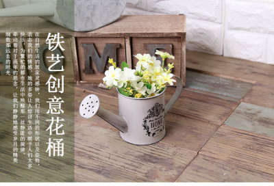 French country creative mini-tin bucket flower set for old garden vase flower bucket