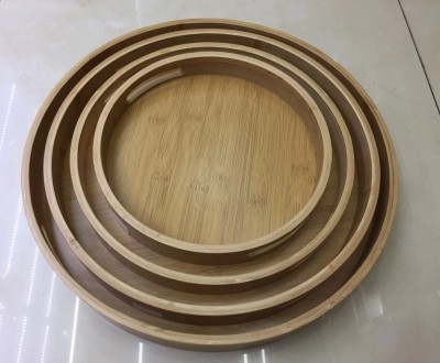 Disc Bamboo Tray Tea Tray Craft Tray