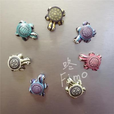 Soft clay refrigerator Soft clay turtle magnet child mother turtle creative early education white magnetic paste magnetic paste