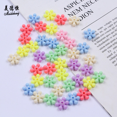 Acrylic Solid Color Hand-Woven Beads Material Straight Hole Half Hole Snowflake Beads Factory Direct Sales Scattered Beads Wholesale