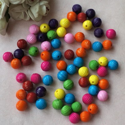 Factory Direct Sales 10mm Solid Color Striped round Colored Beads with Holes Candy Watermelon Beads Bracelet Necklace Accessories