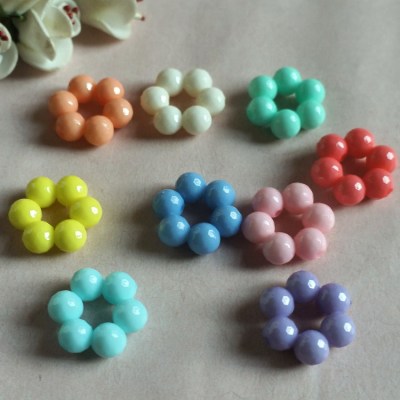 Headwear leather Ring Special six straight Bead manufacturers Direct Hot Style straight Hole six Beads Combined hollow-out flowers Loose beads