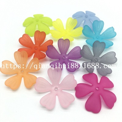 Color Mid-Hole Love Frosted Five Petal Flower Multi-Color New Frosted Flower Bead DIY Beaded Finished Accessories Material