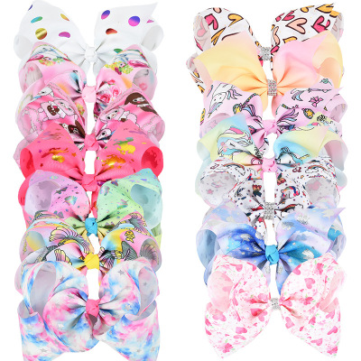 European and American Hot Children's Bow Headwear Rib Ribbon Bowknot Hair Clips Hair Accessories Headwear Multi-Color in Stock Wholesale