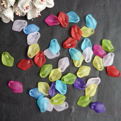 Matte enrolled petals acrylic 17 * 24 mm leaf translucent color hanging petals accessories wholesale