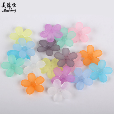 Acrylic manufacturers direct sales summer department frosted flower hair ornaments dovetail ring accessories versatile diy beads five flower wholesale