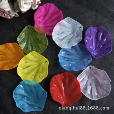 New accessories frosted petals 40 * 44 mm monochromatic translucent leaves DIY fashion flower beads