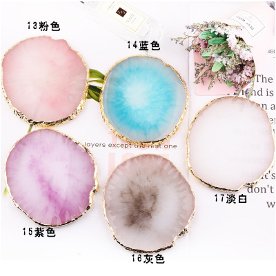 Manicure Japanese Style Palette Agate Golden Edge Palette Crystal Edge Shooting Props Color Mixing Works Exhibition Board Tools