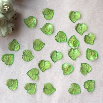 Beads 16mm hanging Hole Leaf Lamellae Green Leaf Accessories with Manufacturers Direct Transparent Acrylic Leaf