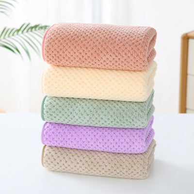 Pineapple check absorbent towel coral pile dry hair towel can be made bear towel