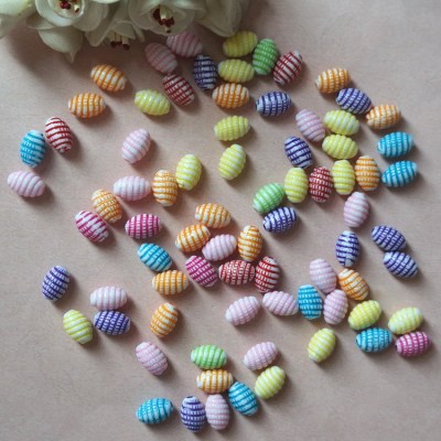 Manufacturing Direct Acrylic Washing Oval Beads 8*12mm color Washing Spiral Beads DIY Beaded materials