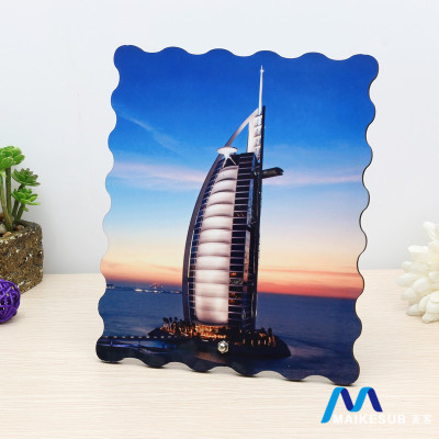 Classic corrugated photo frame decorative painting beautiful architectural landscape home decoration pieces MDF heat transfer printing table
