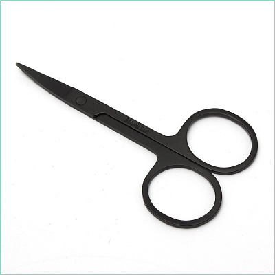 Stainless Steel Eyebrow Trimmer Eyebrow Scissors Tool Black Elbow Small Scissors Double Eyelid Stickers Beauty Scissors