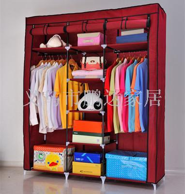 Large simple assembly non-woven cloth wardrobe 28150 wardrobe reinforcement steel frame simple economic storage cabinet
