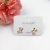 S925 silver needle small mouse ear nail copper plated real gold set 4A zircon simple fashion high quality jewelry