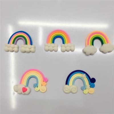 Soft pottery rainbow clouds, stars rainbow candy colored Soft pottery ornaments micro landscape ecological bottle decoration accessories