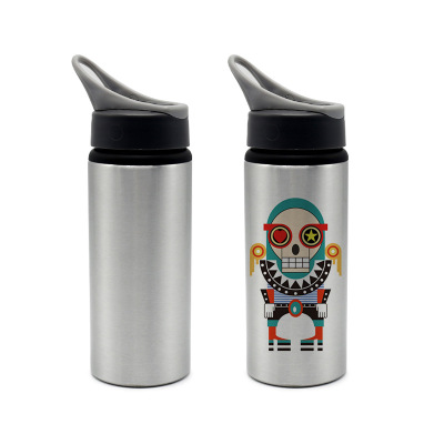 Thermal transfer printing sports kettle eagle expressions using aluminum kettle blank coating individual image printed aluminum bottle with suction nozzle