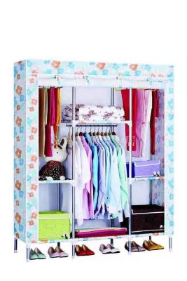 Cloth wardrobe non-woven multi-function combination storage cabinet 25130 reinforcement 25CM thick steel pipe frame