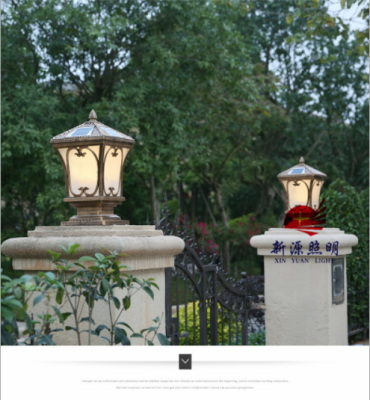 New Die-Cast Aluminum Solar Apple Pillar Lamp Bronze Courtyard Community Garden Villa Wall Door Pillar Lamp
