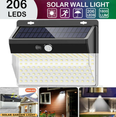 206LED solar body sensor wall lamp outdoor lighting light sense courtyard lamp waterproof solar street lamp