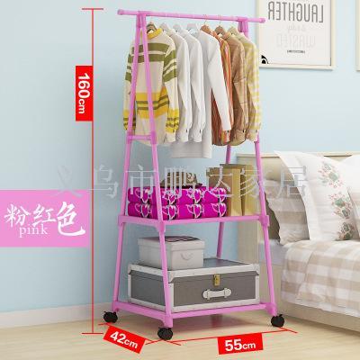 Simple coat hanger, movable hanger, household bedroom coat hanger, floor hanging hanger, creative multi-function