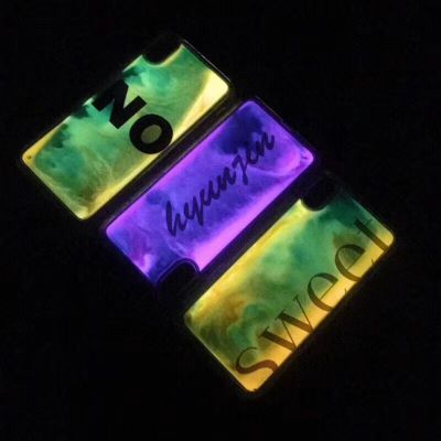 Luminous quicksand shell is suitable for huawei, samsung, xiaomi, apple and other models popular logo color painted letters are all covered with fall prevention