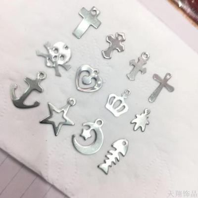 Pentacle anchor cross stainless steel accessories diy stud earring pendant