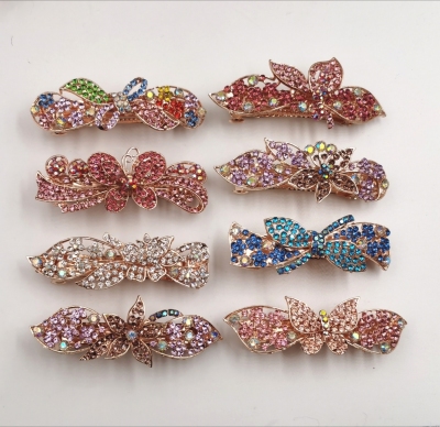 Stall Goods Source Water Rhinestone Hairpin Alloy Spring Clip All-Match Headdress Adult Hairpin Rhinestone-Encrusted Jewelry