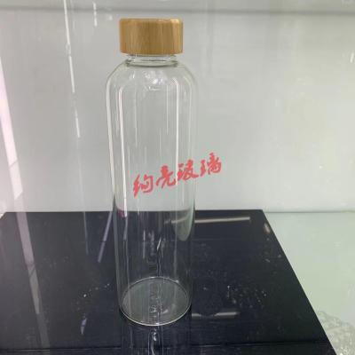 High borosilicate glass glass 1000ml glass bottle with bamboo cover