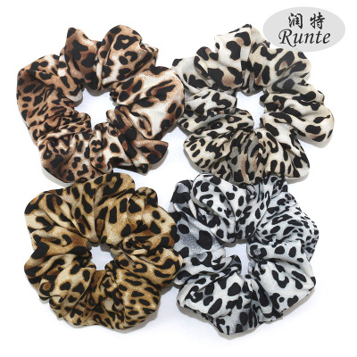 Amazon cross border exclusive for bright color leopard print large intestine circle European and American women hair ring elastic hair accessories wholesale