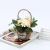 Creative garden style simple water grass woven basket with flower set home bedroom living room decoration