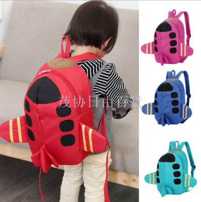 New kindergarten bag kids bag boys and girls kids cute little plane backpack