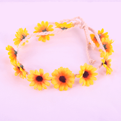 Sunflower garland beach flowers headband knitting small Daisy headband