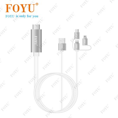 Three-in-One New Product with the Display Panel Cable for Apple Android TYPE-C Cell Phone Turn HDMI High Definition Connecting Line