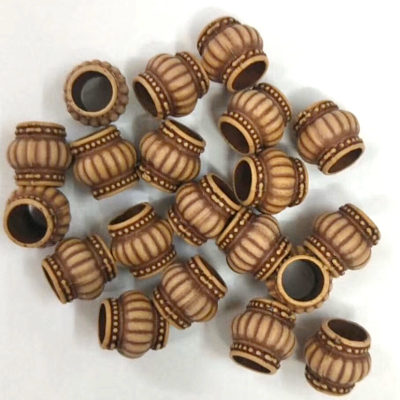 Retro Faux Wood Acrylic Large Hole Barrel Beads Long Tube Scattered Beads Pants Rope Beaded Charm Bracelet Ornament Accessories