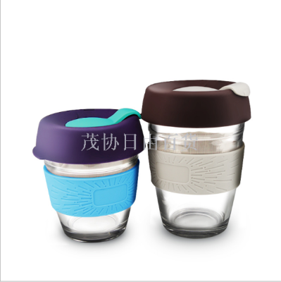 Amazon 's popular creative gift cup accompanying cup coffee cup silicone office glass with lid