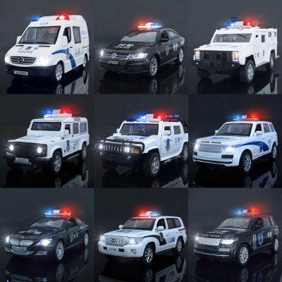 Children's Police Car Toy Car Simulated Alloy Model Police Car Boys Car Police Huilishengguang Voice