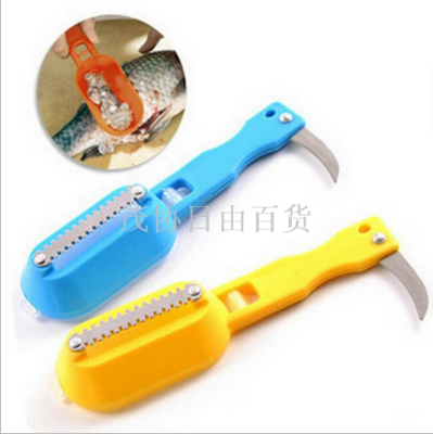 Stainless steel fish scale planer with cover scale - scraper fish scaler planer knife to fish scale kill fish scaler fish scale brush