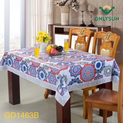 Factory Direct Sales PVC Composite Cotton 3-Inch Lace Tablecloth Foreign Trade Hot Sale round Rectangular Non-Slip Table Mat Customization
