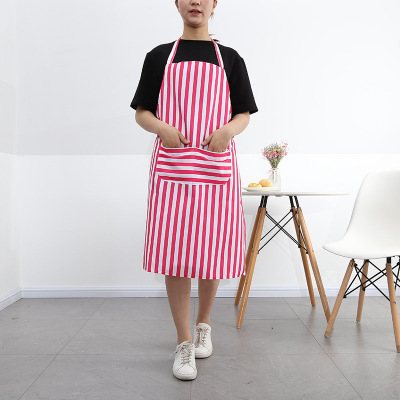 Korean Fashion Apron Kitchen Waiter Pure Cotton Cooking Work Clothes Female Male Waterproof Apron Custom Logo