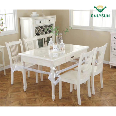 Household PVC Lace Transparent Tablecloth round Rectangular Table Mat Waterproof and Oil-Proof Tablecloth Factory Direct Sales