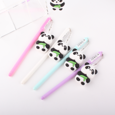Korean stationery cute panda ballpoint pen cartoon student stationery multi-function cap warhead ballpoint pen