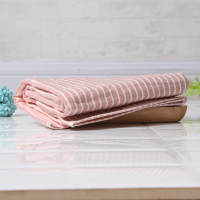 Factory direct sales of Japanese household daily adult towel soft pro - skin stripe gauze hotel face towel wholesale spot